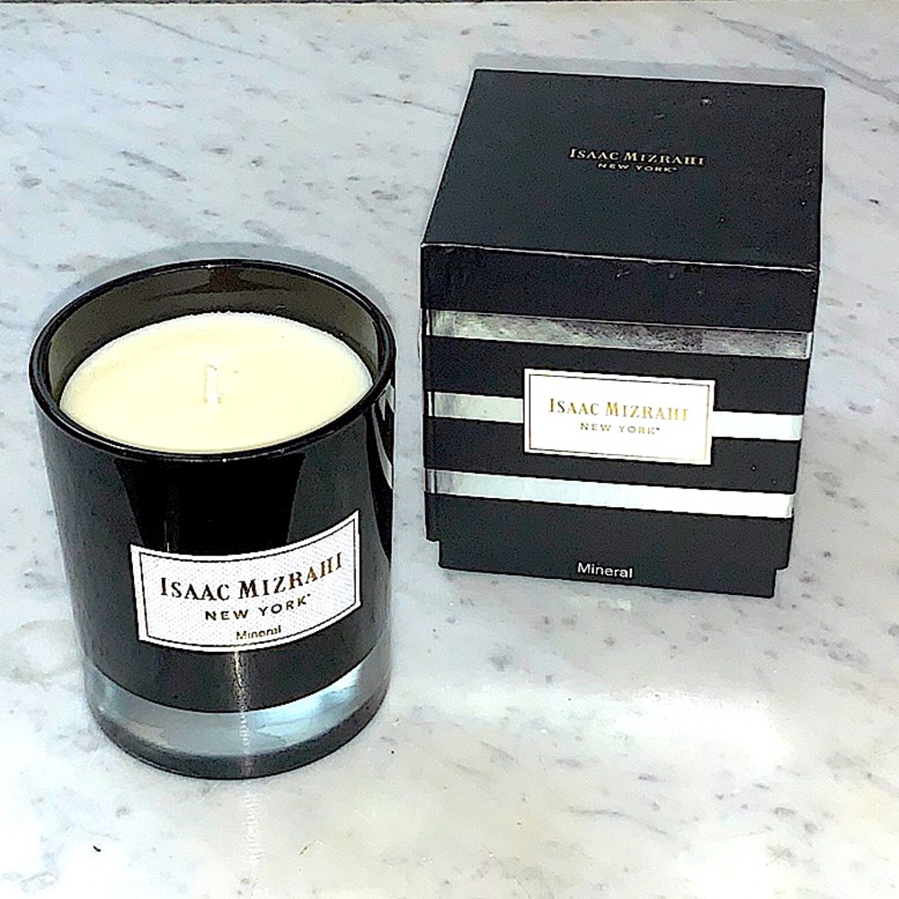 ISAAC MIZHARI NEW YORK MINERAL CANDLE SCENTED BLACK SILVER 1 WICK NEW IN BOX